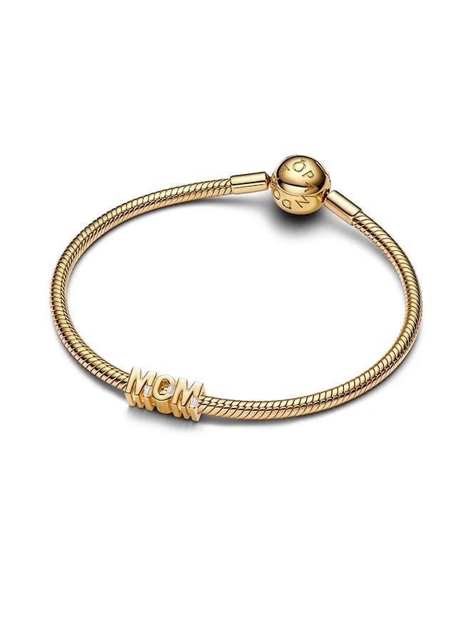 PANDORA MOM 14k gold-plated charm with clear cubic zirconia - Image 3